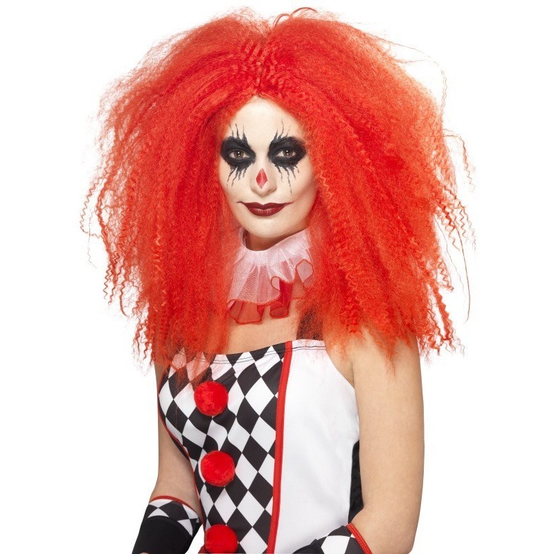 Crimped Clown Wig - Red