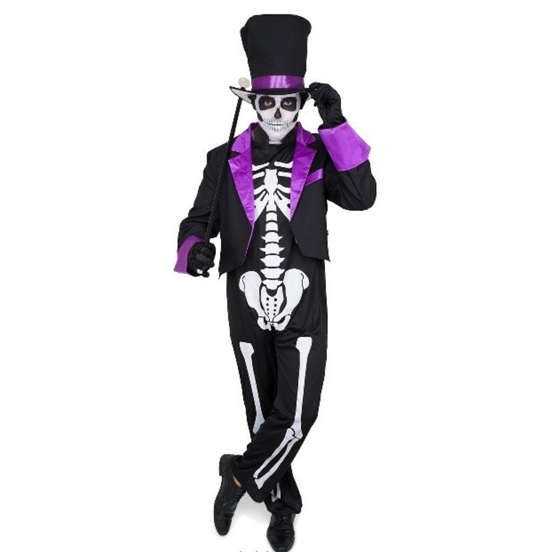 Day Of The Dead Skeleton Suit - Purple