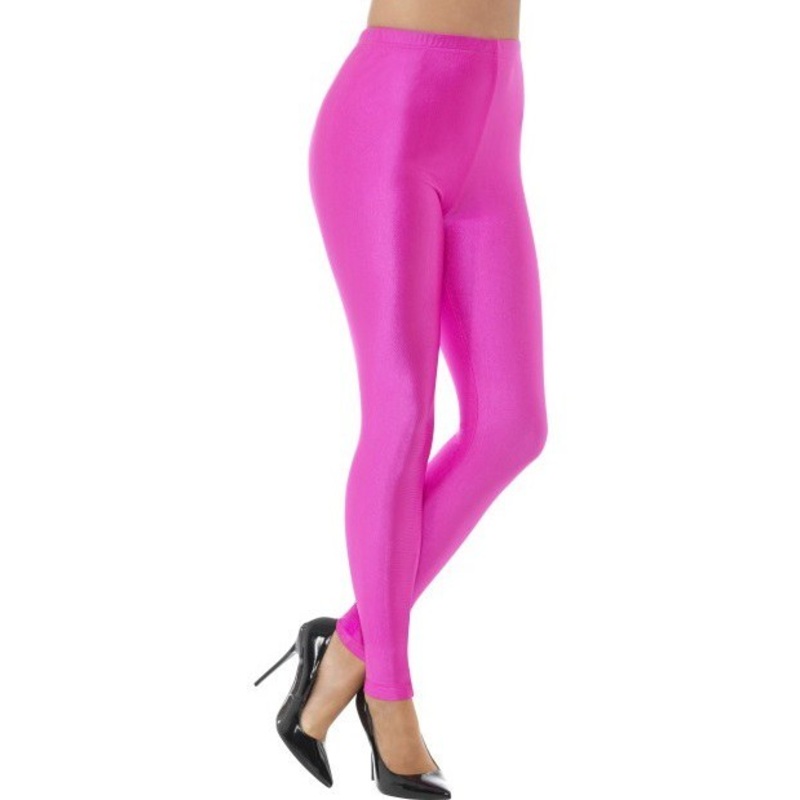 80's Disco Spandex Leggings - Neon Pink