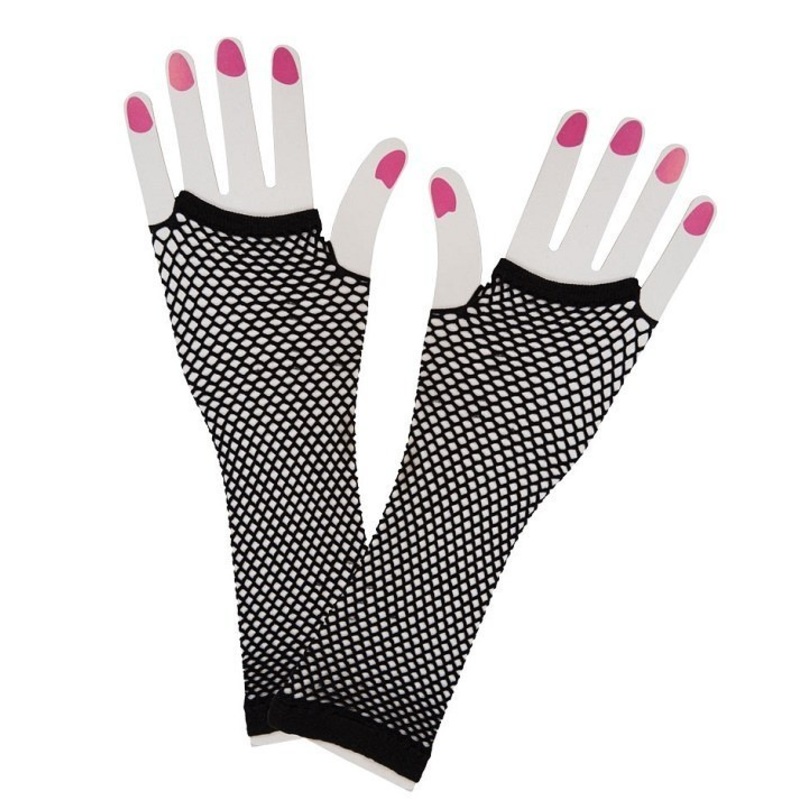 80's Fishnet Gloves - Black
