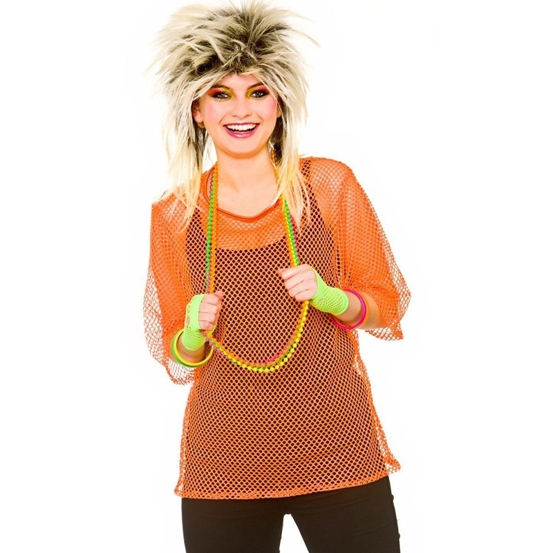 80's Mesh Top - Neon Orange