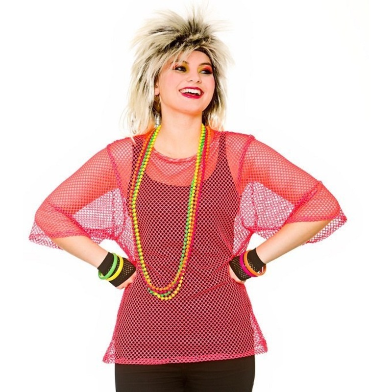 80's Mesh Top - Neon Pink
