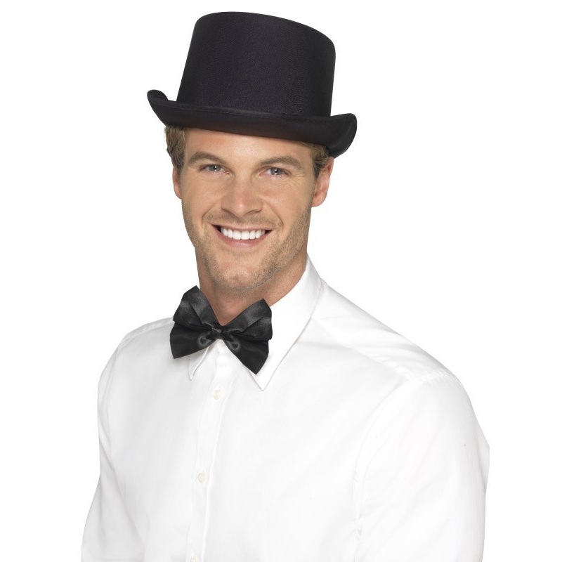 Satin Look Top Hat - Black