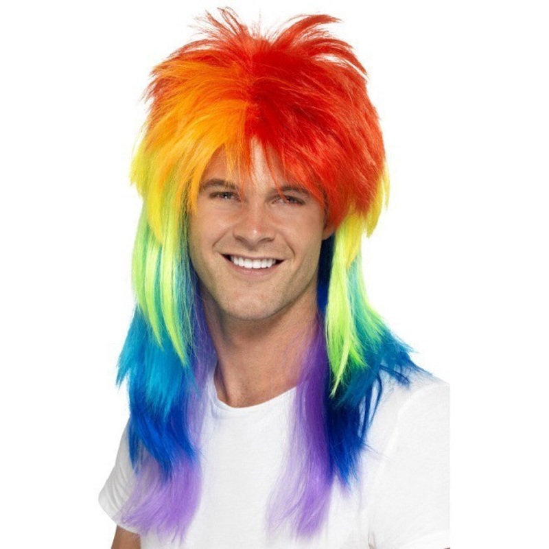 Rainbow Mullet Wig