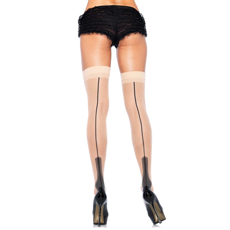 Backseam Stockings With Contrast Havana Heel