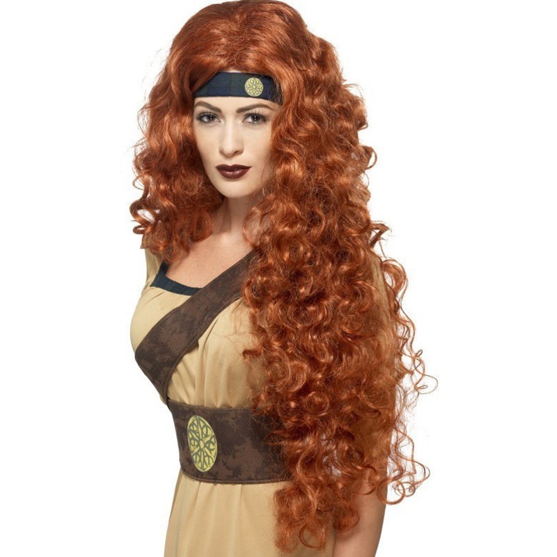 Medieval Warrior Queen Wig - Auburn