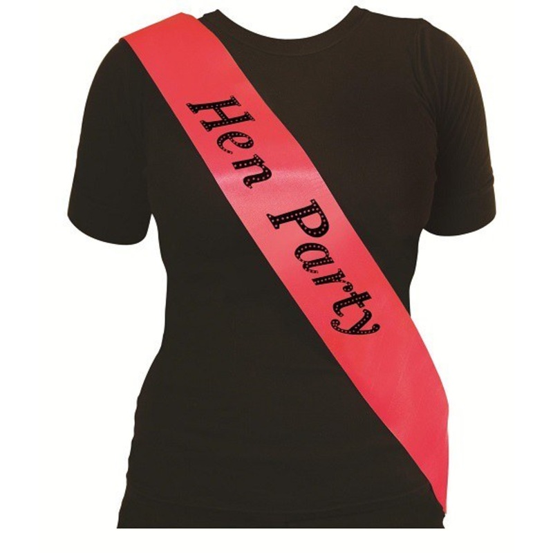Pink/Black Hen Party Sash