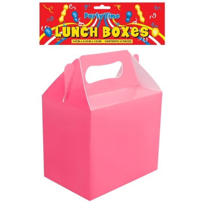 Baby Pink Partytime Lunch Box - 6 Pack