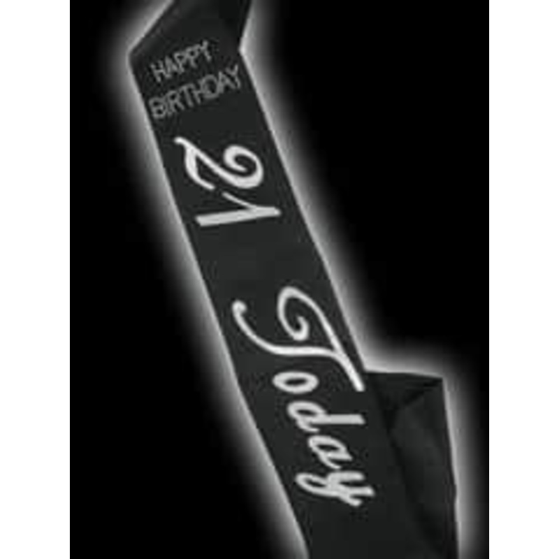 Black Sash With Diamante - 21 Today