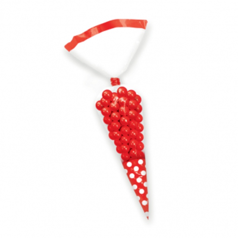 Candy Buffet Cone Polka Dots Bags - 10 Pack