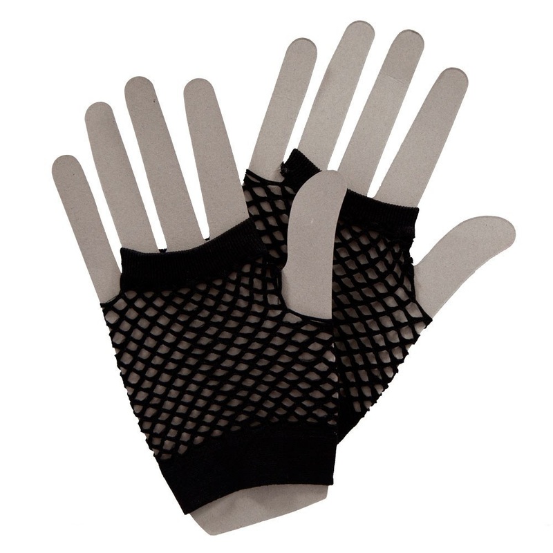 Short 80's Net Gloves - Black