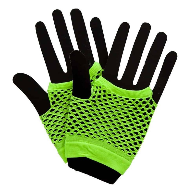 Short 80's Net Gloves - Neon Green