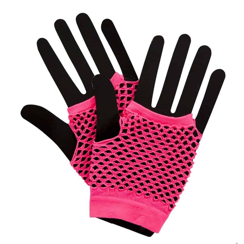 Short 80's Net Gloves - Neon Pink