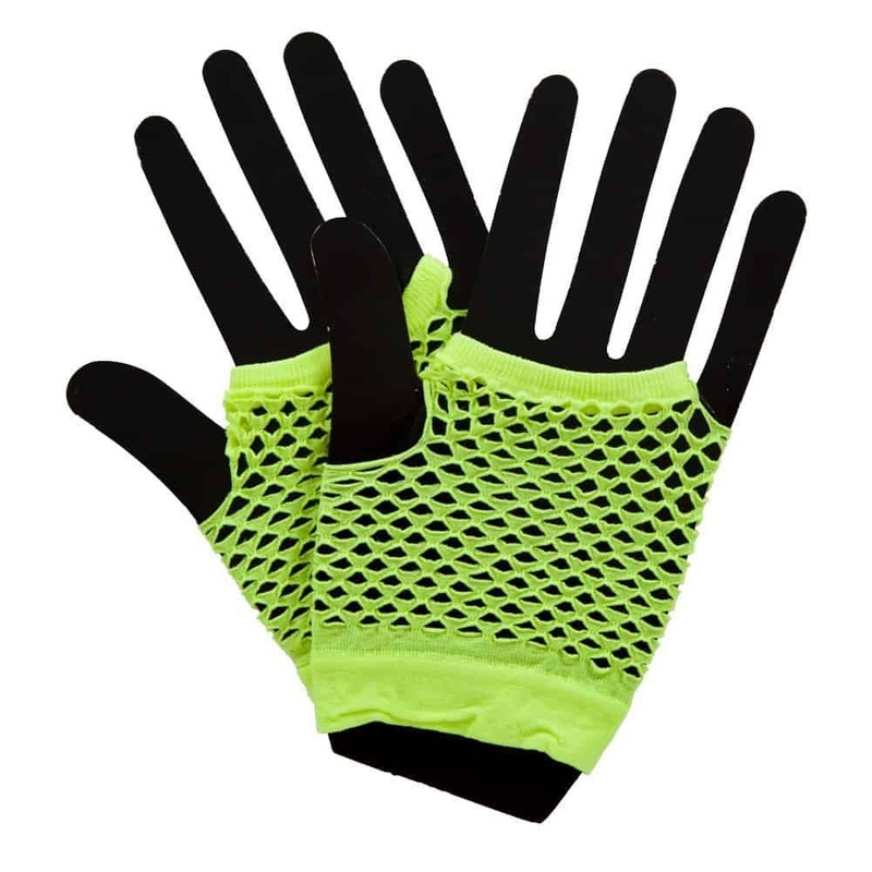 Short 80's Net Gloves - Neon Yellow