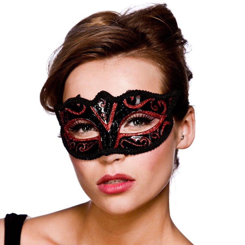 Verona Eyemask - Red and Black