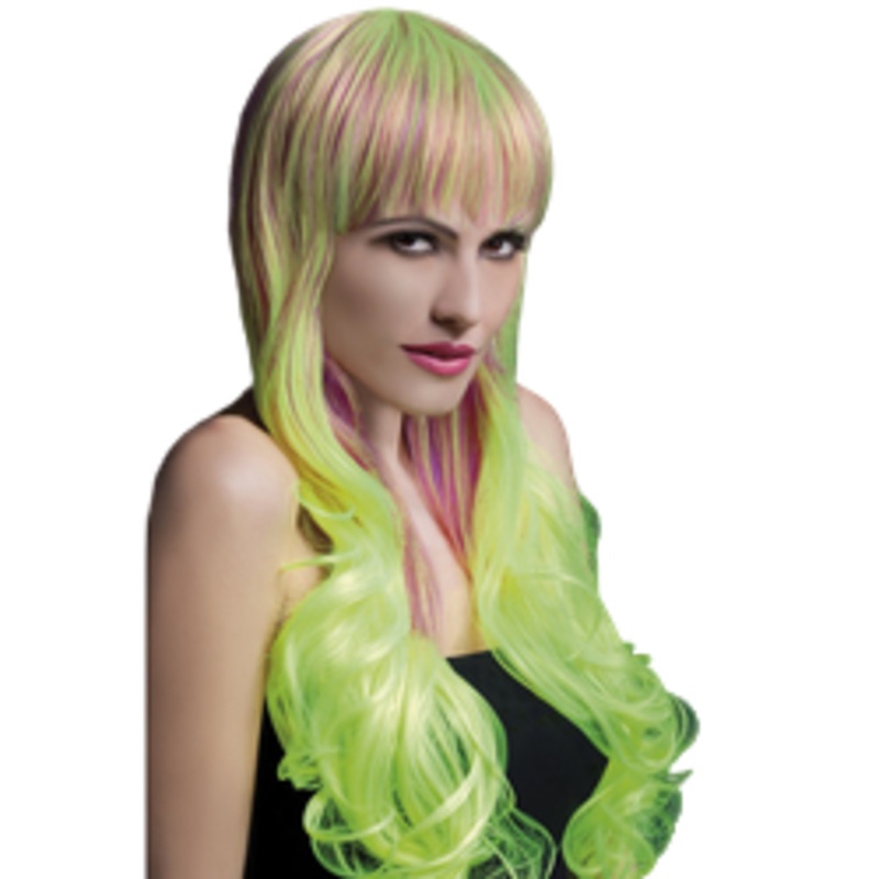 Deluxe Emily Wig - Green/Pink/Purple