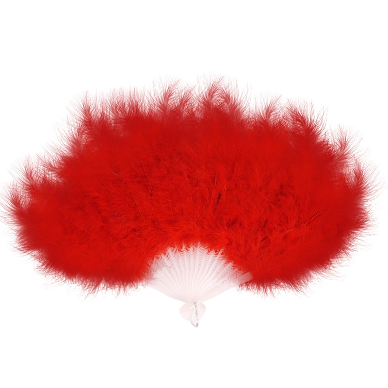 Feather Fan - Red 45cm X 27cm