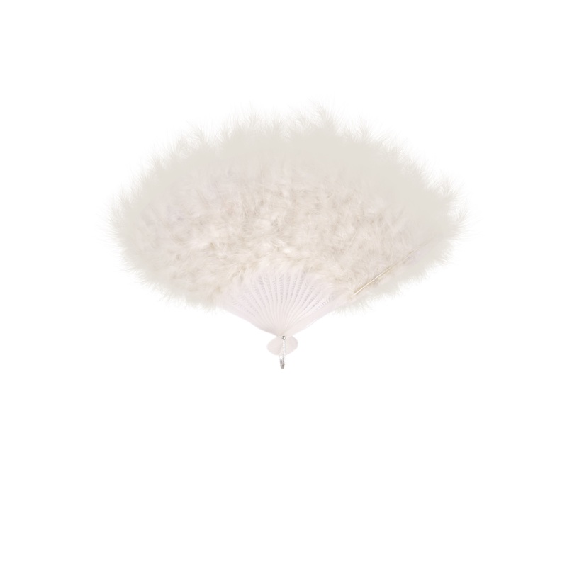 Feather Fan - White 45cm X 27cm