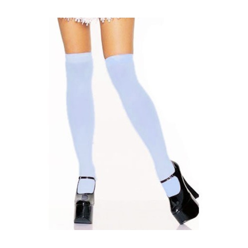 Nylon Thigh High Stockings - Blue