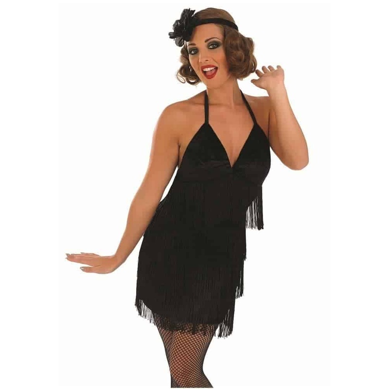 Sexy Black Flapper Dress - Plus Size
