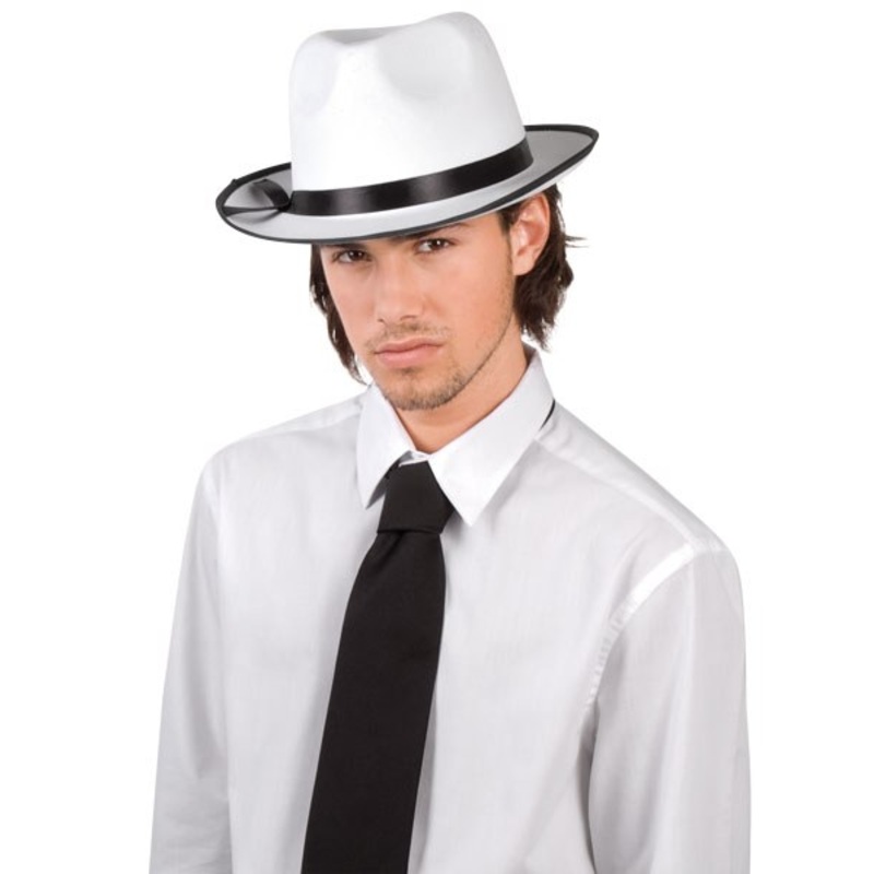 White Felt Al Capone Hat