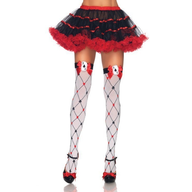 Woven Diamond Card Suit Thigh High