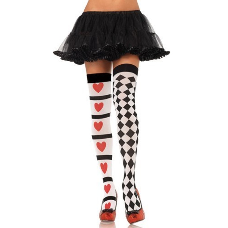 Harlequin & Hearts Thigh Highs