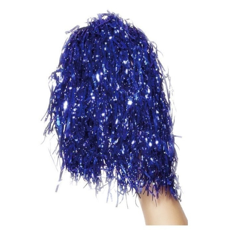 Metallic Pom Poms - Blue