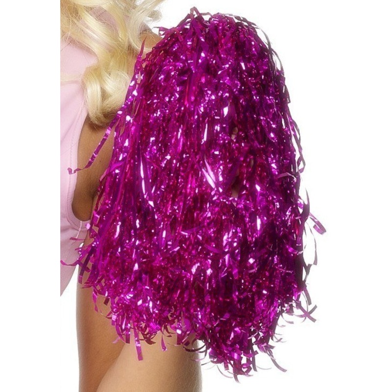 Metallic Pom Poms - Pink