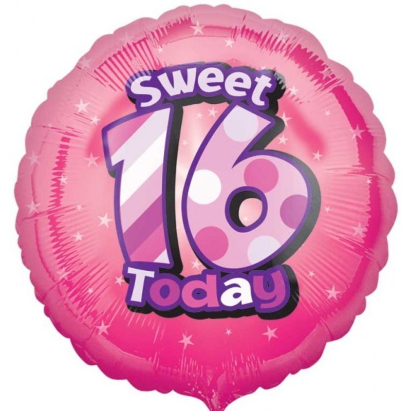 Sweet 16 Today Foil Balloon - 17"