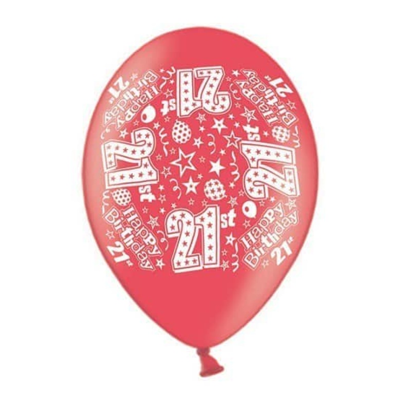 21st Happy Birthday Latex Balloon