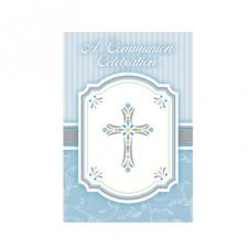 Communion Blessing Blue Postcard Invitations - 20 Pack