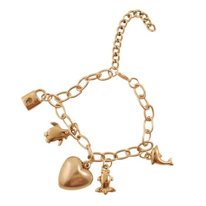 Gold Chain Charm Bracelet