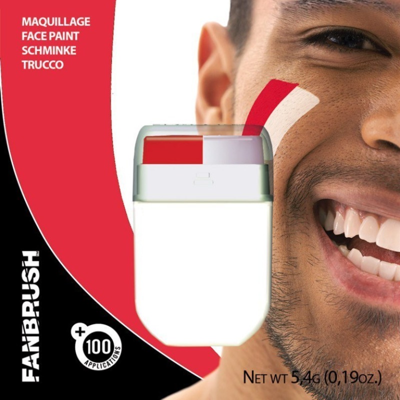 Fan Brush Make-Up - Red/White