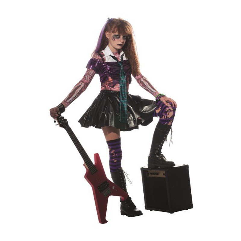 Girls Zombie Punk Rocker Costume - Kids