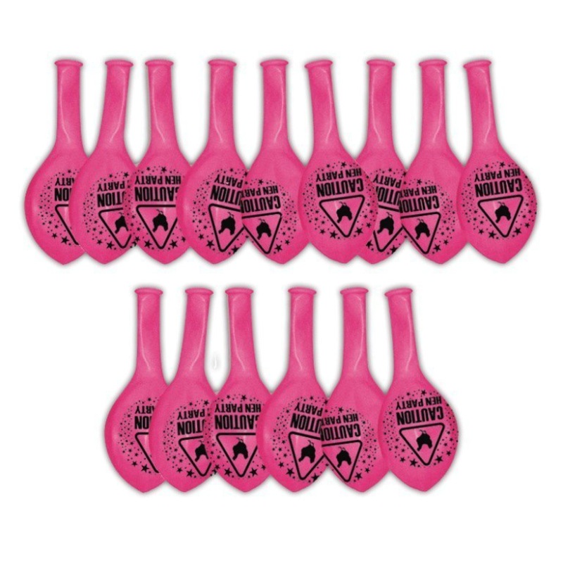Pink Hen Party Balloons 9" - 15 Pack