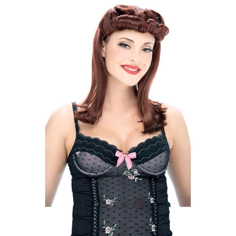 Sexy Pinup Girl Wig - Auburn