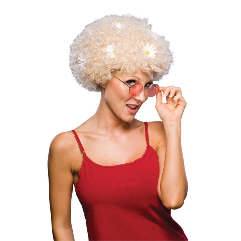 Curly Wig With Daisies