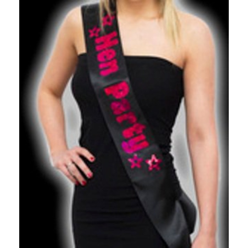 Hen Party Sash - Black/Pink
