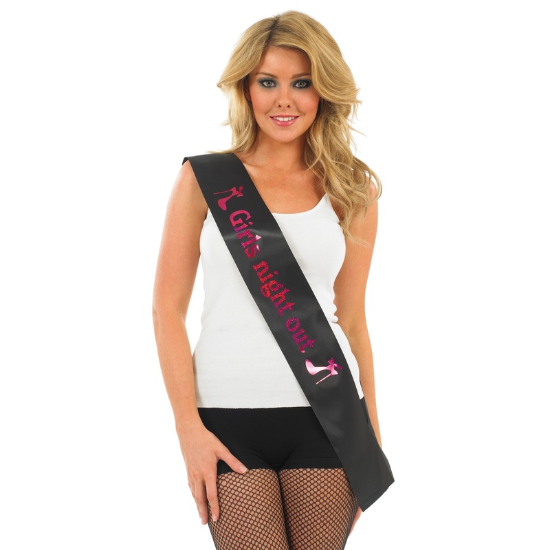 Girl's Night Out Sash - Black and Pink