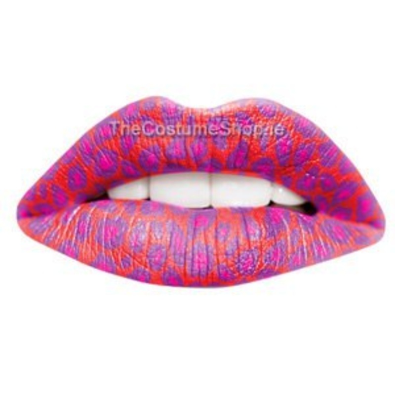 Red Cheetah Temporary Lip Tattoo