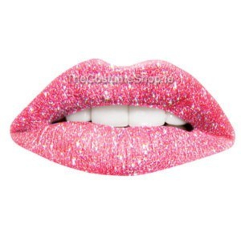 Red Glitter Temporary Lip Tattoo