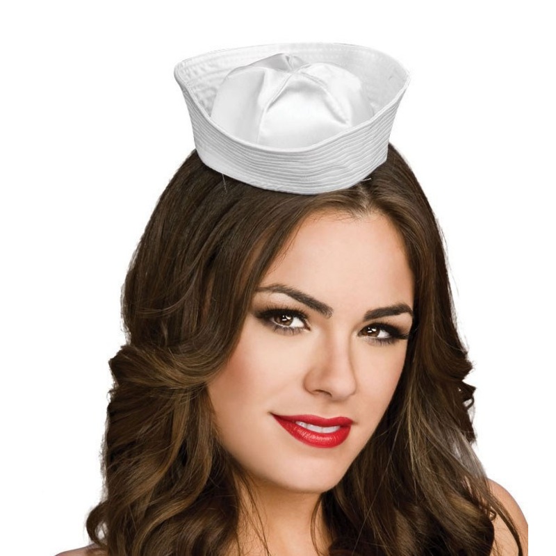 White Satin Mini Sailor Hat