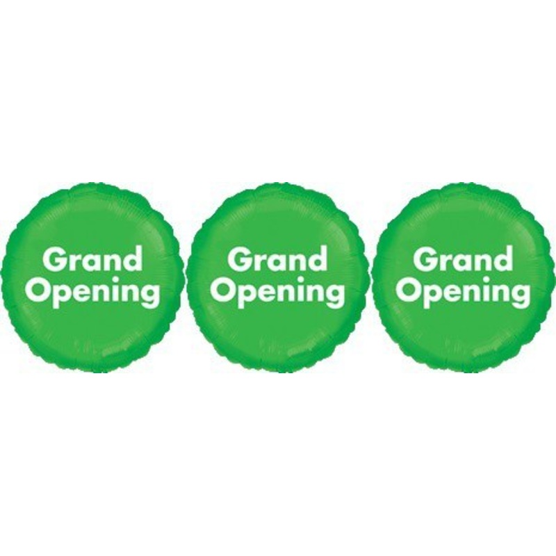 18" Grand Opening Foil Balloons - 3 Pack