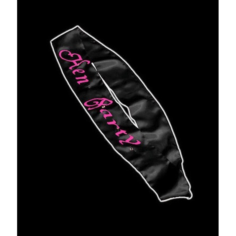 Black Hen Party Flashing Sash