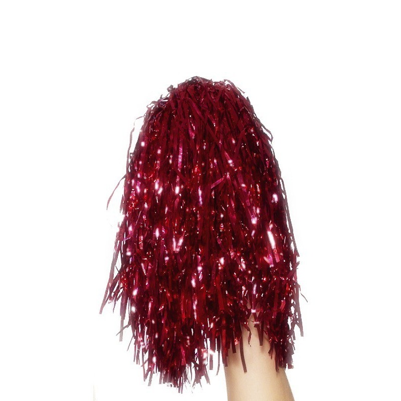 Red Metallic Pom Poms