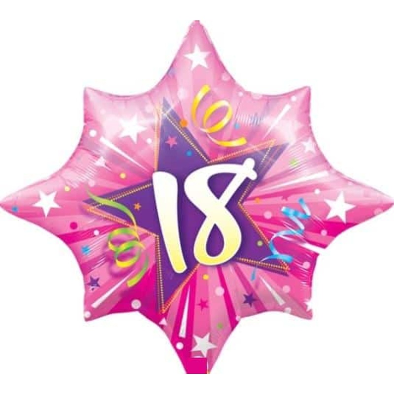 18th Shining Star Foil Balloon 28"