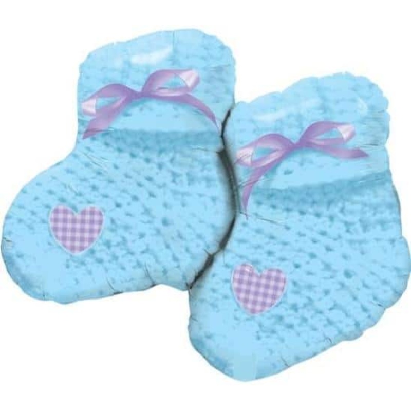 Baby Boy Booties Foil Balloon 35"