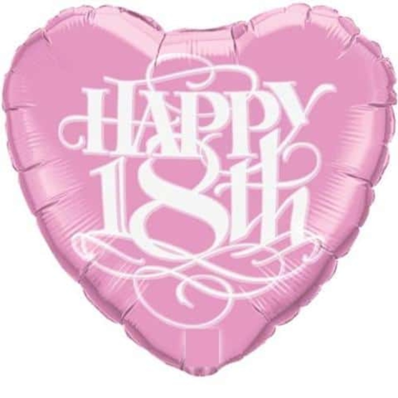 Happy 18th Birthday Helium Balloon 31" - Heart Shape
