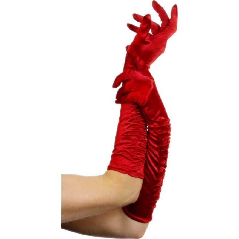 Temptress Satin Gloves (Red)